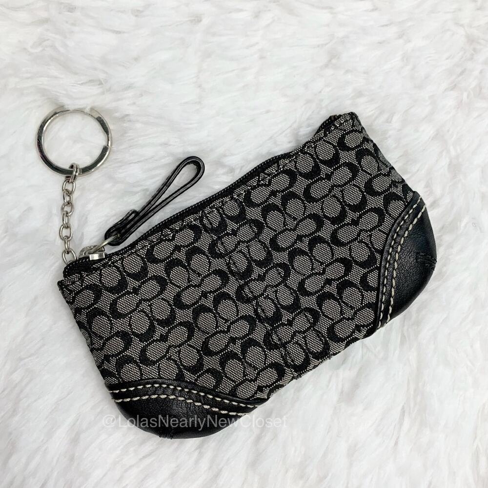 y2k Coach Black Coin Purse Wallet Key Ring